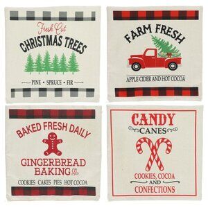 Bundle of 4 Christmas Pillow Cases new